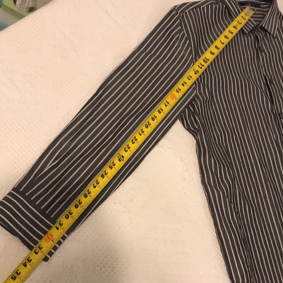 PERRY Ellis XL 100% Cotton Black with White Stripes - Picture 9 of 9